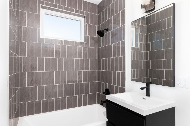 Contemporary Bathroom with Large Tiles